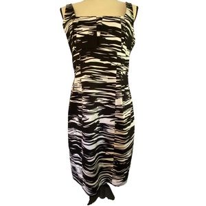Calvin Klein Black & White Print A-Line Dress